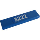 LEGO Blue Tile 1 x 4 with '3222' Sticker (2431 / 91143)