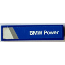 LEGO Blauw Tegel 1 x 4 met BMW Power (Rechtsaf) Sticker (2431)