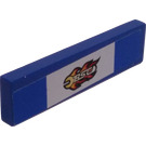 LEGO Blue Tile 1 x 4 with BSC and Flames Sticker (2431)