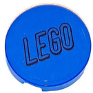LEGO Blauw Tegel 2 x 2 Ronde met LEGO Zwart Outlined Aan Transparant Sticker met Studhouder aan de onderzijde (14769)
