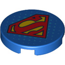 LEGO Bleu Tuile 2 x 2 Rond avec Superman logo avec porte-tenon inférieur (14769 / 29388)