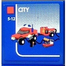 LEGO Blue Tile 2 x 2 with City Fire Rescue Set Box Sticker with Groove (3068)