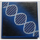 LEGO Blue Tile 2 x 2 with Double Helix with Groove (3068)
