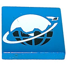 LEGO Blue Tile 2 x 2 with Ice Planet Logo with Groove (3068)