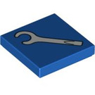 LEGO Blue Tile 2 x 2 with Spanner with Groove (3068 / 87535)