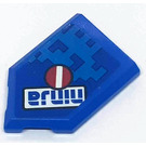 LEGO Blue Tile 2 x 3 Pentagonal with 'ninja' and White Minus Sign on Red Circle Sticker (22385)