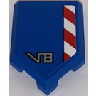 LEGO Blue Tile 2 x 3 Pentagonal with V8   Danger Stripes right Sticker (22385)