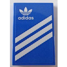 LEGO Blue Tile 2 x 3 with Adidas Logo and Stripes Sticker (26603)