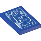 LEGO Blue Tile 2 x 3 with Design Drawing and ‘041284’ Sticker