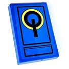 LEGO Blue Tile 2 x 3 with Yellow and Black Power Button Sticker (26603)