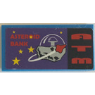 LEGO Blauw Tegel 2 x 4 met 'ASTEROID BANK' en 'ATM' Sticker (87079)