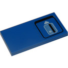 LEGO Blau Fliese 2 x 4 mit Card Swipe Aufkleber (87079)
