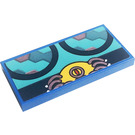 LEGO Blue Tile 2 x 4 with Circles and Spider Sticker (87079)