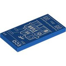 LEGO Blue Tile 2 x 4 with "ECO" and House (87079 / 103234)