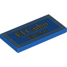 LEGO Blau Fliese 2 x 4 mit El Cubo Fine Art (80820 / 87079)