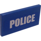 LEGO Bleu Tuile 2 x 4 avec "Police" Autocollant (87079)