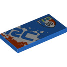 LEGO Blue Tile 2 x 4 with 'WGP 06' and 'allinol' (Right) (70143 / 87079)