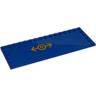 LEGO Blue Tile 6 x 16 with Studs on 3 Edges with Train Logo (Model Right) Sticker (6205)