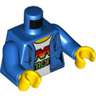 LEGO Azul Torso con Azul Jersey y Blanco Camiseta (973 / 76382)