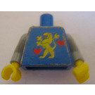 LEGO Blauw Torso met Kasteel Bewaker Leeuw met Rood Harten Sticker (973)