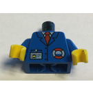 LEGO Blauw Torso met Kustwacht logo, Name Tag en Rood Tie (973)