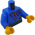 LEGO Blauw Torso met Green Sash, Mes, Rood Diamonds (973)