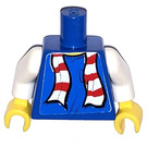 LEGO Blau Torso mit rot und Weiß Schal (973)