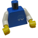LEGO Blue Torso with TV logo with white arms and yellow hands (973)
