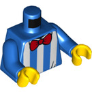 LEGO Blauw Torso met Wit Strepen en Rood Bow Tie (973 / 76382)