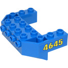 LEGO Blauw Trein Voorkant Wig 4 x 6 x 1.7 Omgekeerd met Studs Aan Voorkant Kant met '4645' (Both Sides) Sticker (87619)