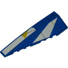 LEGO Blauw Wig 10 x 3 x 1 Dubbele Afgerond Links met Wit en Geel Markings Sticker (50955 / 50956)