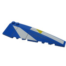 LEGO Blauw Wig 10 x 3 x 1 Dubbele Afgerond Rechtsaf met Wit en Geel Markings 8093 Sticker (50956)