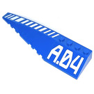 LEGO Blue Wedge 12 x 3 x 1 Double Rounded Left with 'A.04' Sticker (42061)