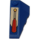 LEGO Blue Wedge 2 x 4 Triple Left with Yellow Light and Red Hexagon Sticker (43710)