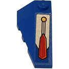 LEGO Blue Wedge 2 x 4 Triple Right with Yellow Light and Red Hexagon Sticker (43711)