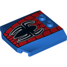 LEGO Blauw Wig 4 x 4 Gebogen met Spiderman logo (16620 / 45677)