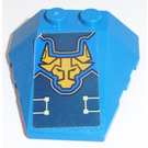 LEGO Blauw Wig 4 x 4 Drievoudig met Geel Nexo Knights Bull Hoofd, Circuitry Sticker met noppen (48933)