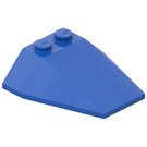 LEGO Blue Wedge 4 x 4 Triple without Stud Notches (6069)