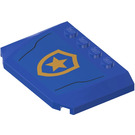 LEGO Bleu Coin 4 x 6 Incurvé avec Police Star Badge logo Autocollant (52031)