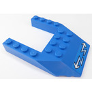 LEGO Blue Wedge 6 x 8 with Cutout with Arrows Sticker (32084)