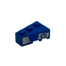 LEGO Blue Wedge Brick 3 x 2 Left with 'HP' Sticker (6565)