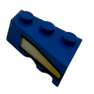 LEGO Blau Keil Backstein 3 x 2 Links mit Gelb Light 6617 Aufkleber (6565)