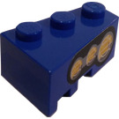 LEGO Blauw Wig Steen 3 x 2 Rechtsaf met Links Headlights Sticker (6564)