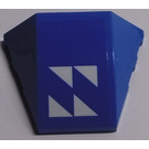 LEGO Blauw Wig Gebogen 3 x 4 Drievoudig met Wit Triangles Patroon Sticker (64225)