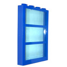 LEGO Blue Window 1 x 4 x 6 with 3 Panes and Transparent Light Blue Fixed Glass (6160)