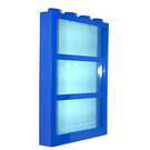 LEGO Blue Window 1 x 4 x 6 with 3 Panes and Transparent Light Blue Fixed Glass (6160 / 75336)