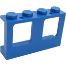 LEGO Blå Vindusramme 1 x 4 x 2 med solide knotter (4863)