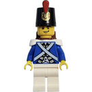 LEGO Bluecoat Soldier with Reddish Brown Backpack and Black Eyebrows and Grin Minifigure
