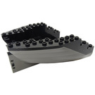 LEGO Boat Stern 12 x 14 x 5 & 1/3 Hull Inside Assembly - Black Top (6053)