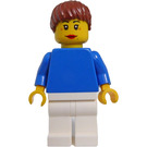 LEGO Barca Worker, Femmina con  Reddish Marrone Coda di cavallo, Giubbotto di salvataggio Minifigure